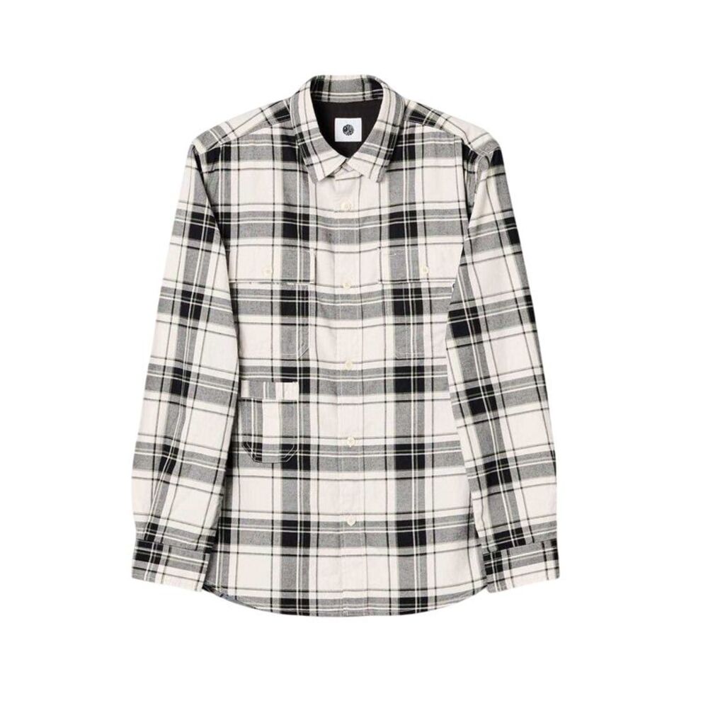 Pretty Green Mens Woolwich Checkered Shirt / Stone